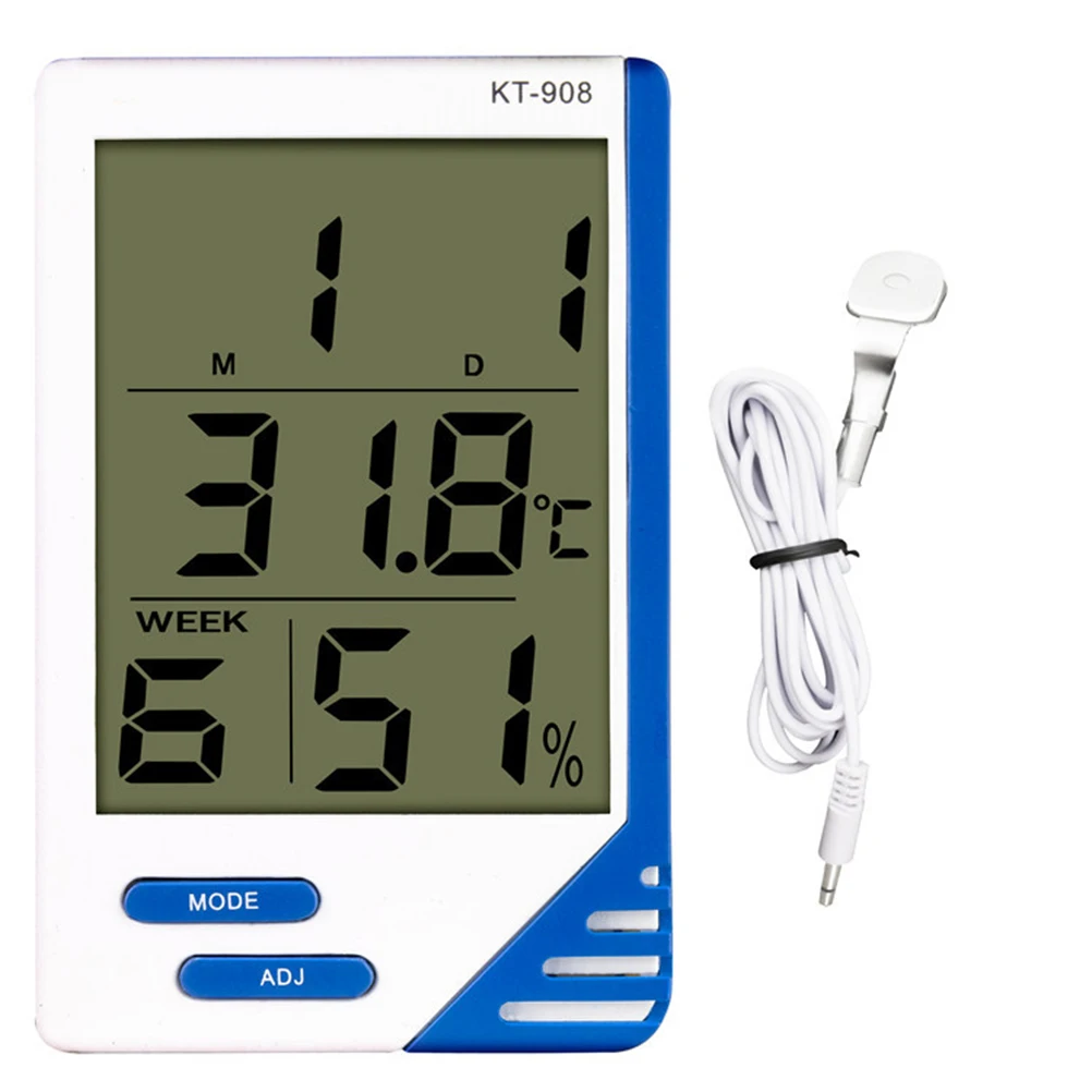 

Digital Temperature Humidity Thermometer Hygrometer Clock Calendar Home Office Warehouse Wall Mount Portable Multifunction