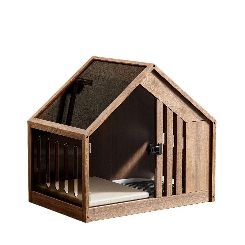 Solid wooden puppy cage with toilet dog house indoor small dog kennel luxury villa dog house universal in all seasons