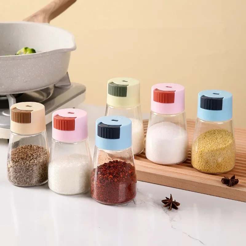0.5g Metering Salt Shaker Push Type Dispenser Tank Sugar Bottle Spice Pepper BBQ Seasoning