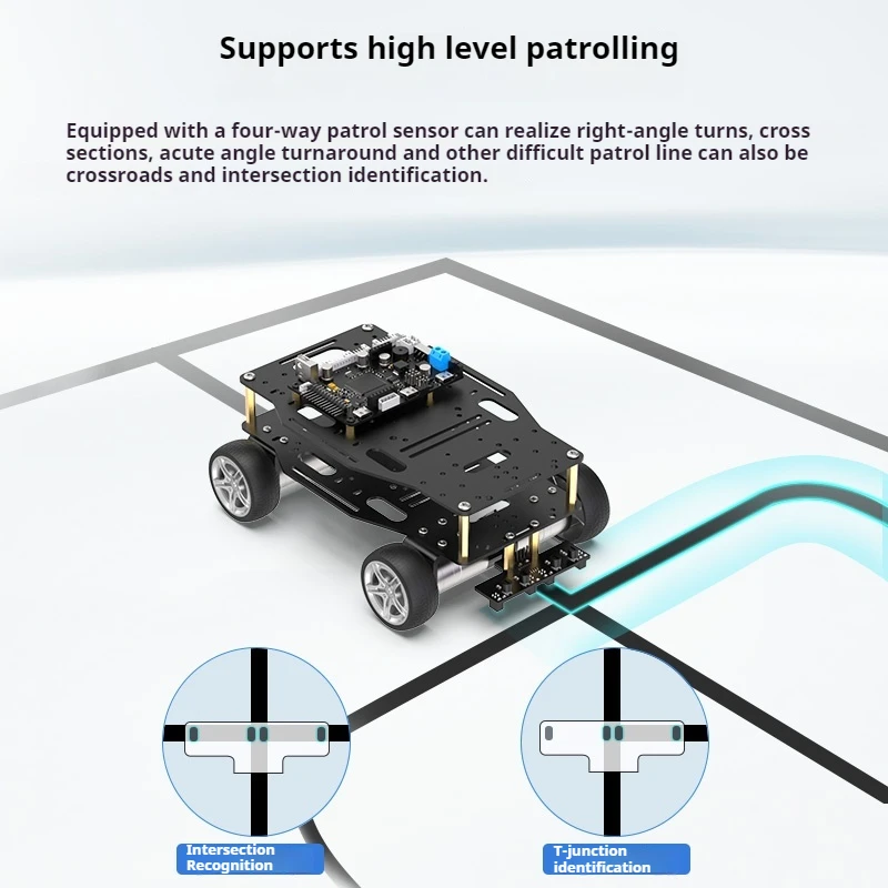 4 Road Patrol Sensor Intelligent Cart Robot Infrared Tracking Obstacle Avoidance Creator Four Road Recognition Tracking Module