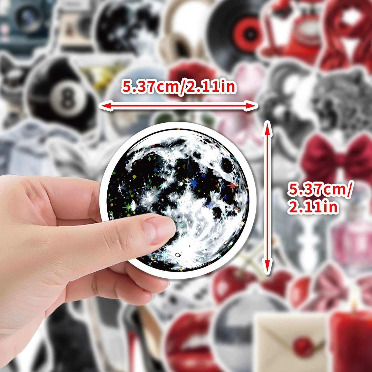 50-100 PCS Star Film Holographic Graffiti Stickers Waterproof Decorative Decals for Water Bottle Phone Creative Stickers