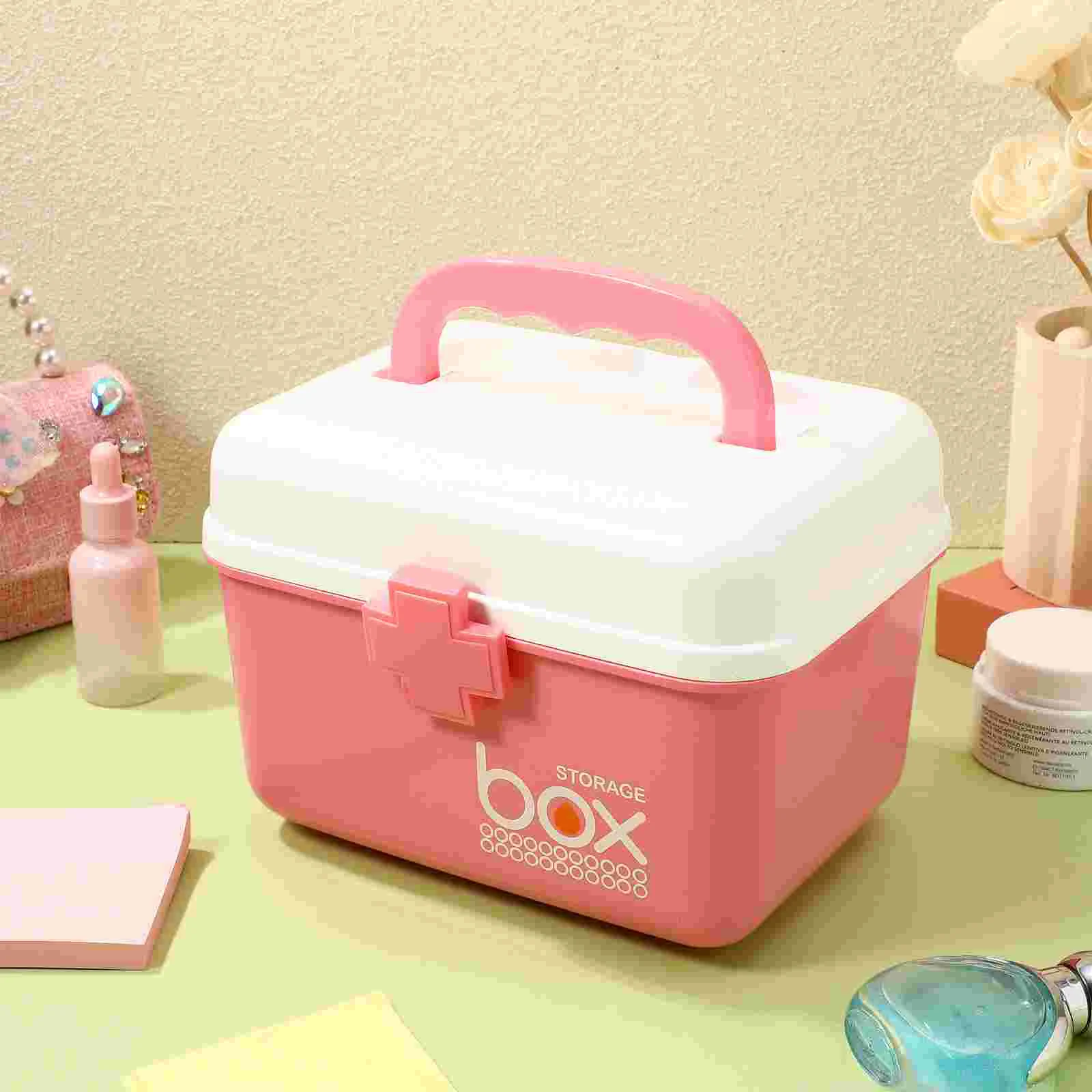 Office Storage Bin with Lids Container Portable Large Pill Bottle Organizer Medicine Holder