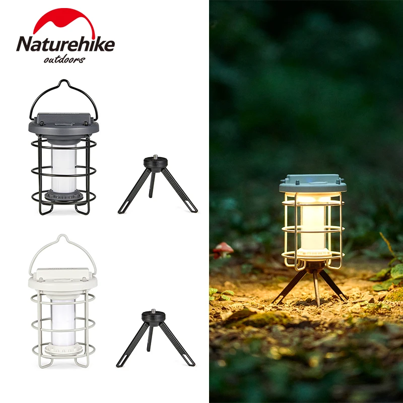 

Naturehike Retro Camping Lamp Outdoor Waterproof Lantern Camping Light With Tripod Stand 3 Lighting Modes Candle Warm White Ipx4