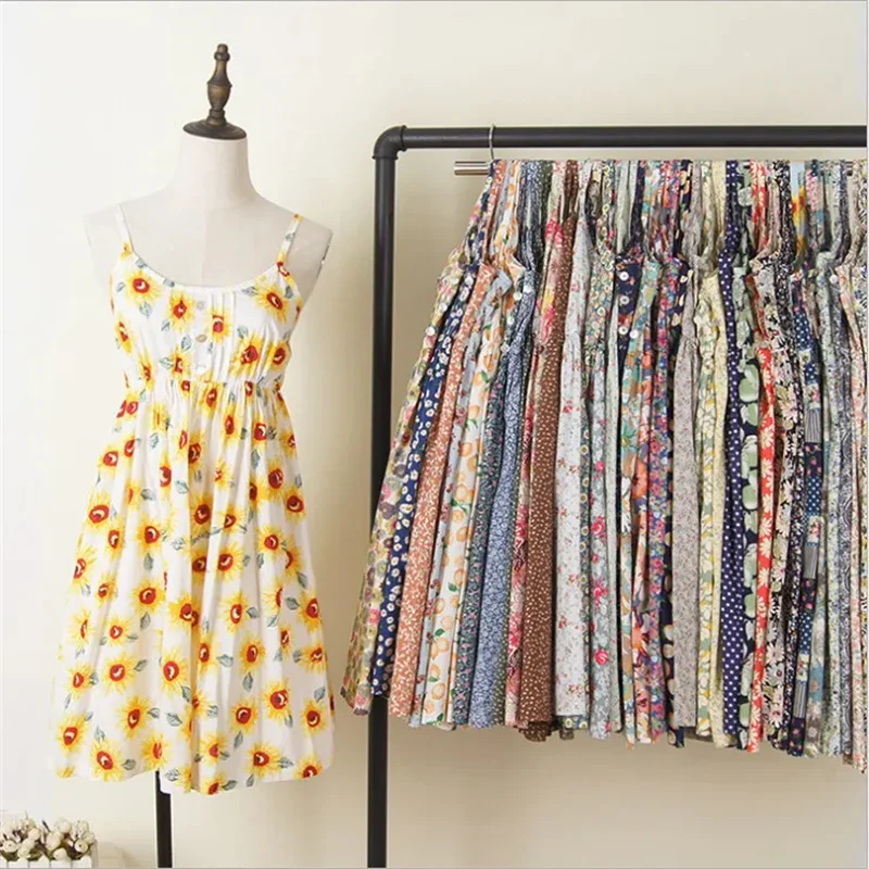 Estate Mori Girl Daisy Abito con stampa floreale Donna A-Line Abiti con cinturino per spaghetti Abito da spiaggia per le vacanze femminile Abiti bohémien2084