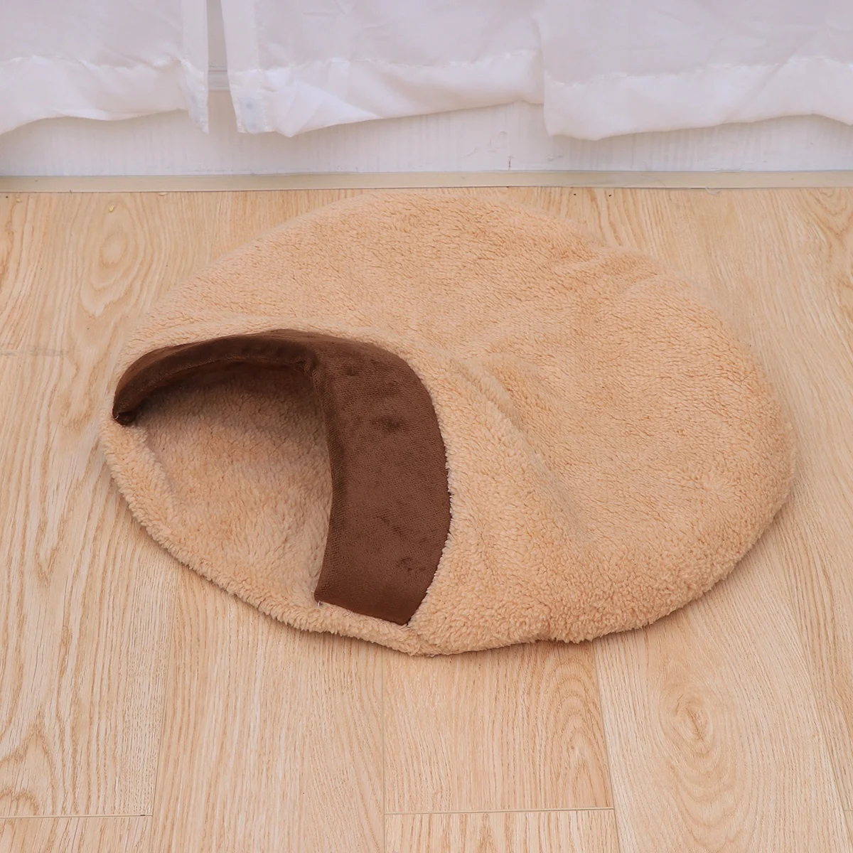

Hamburger Cat Bed Warm Pet Nest 60x50x16cm Brown Unique Design Cozy Sleeping Spot for Cats Dogs Kitten Cave House