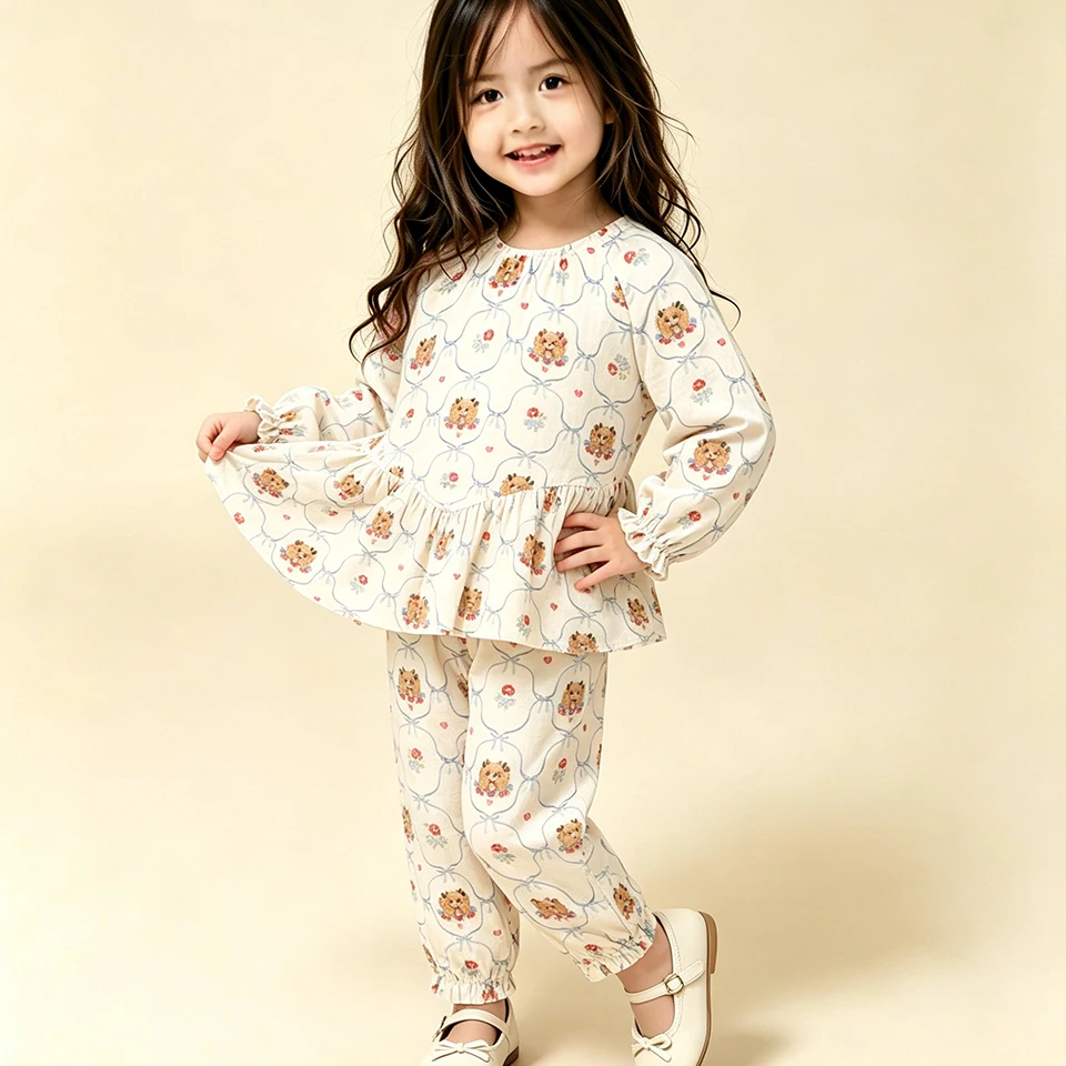 Kids' Sets and Outfits KS Children Clothes Girl Polka Dot Long Sleeve Pants Strawberry Cotton Toddler Christmas Birthday Autumn