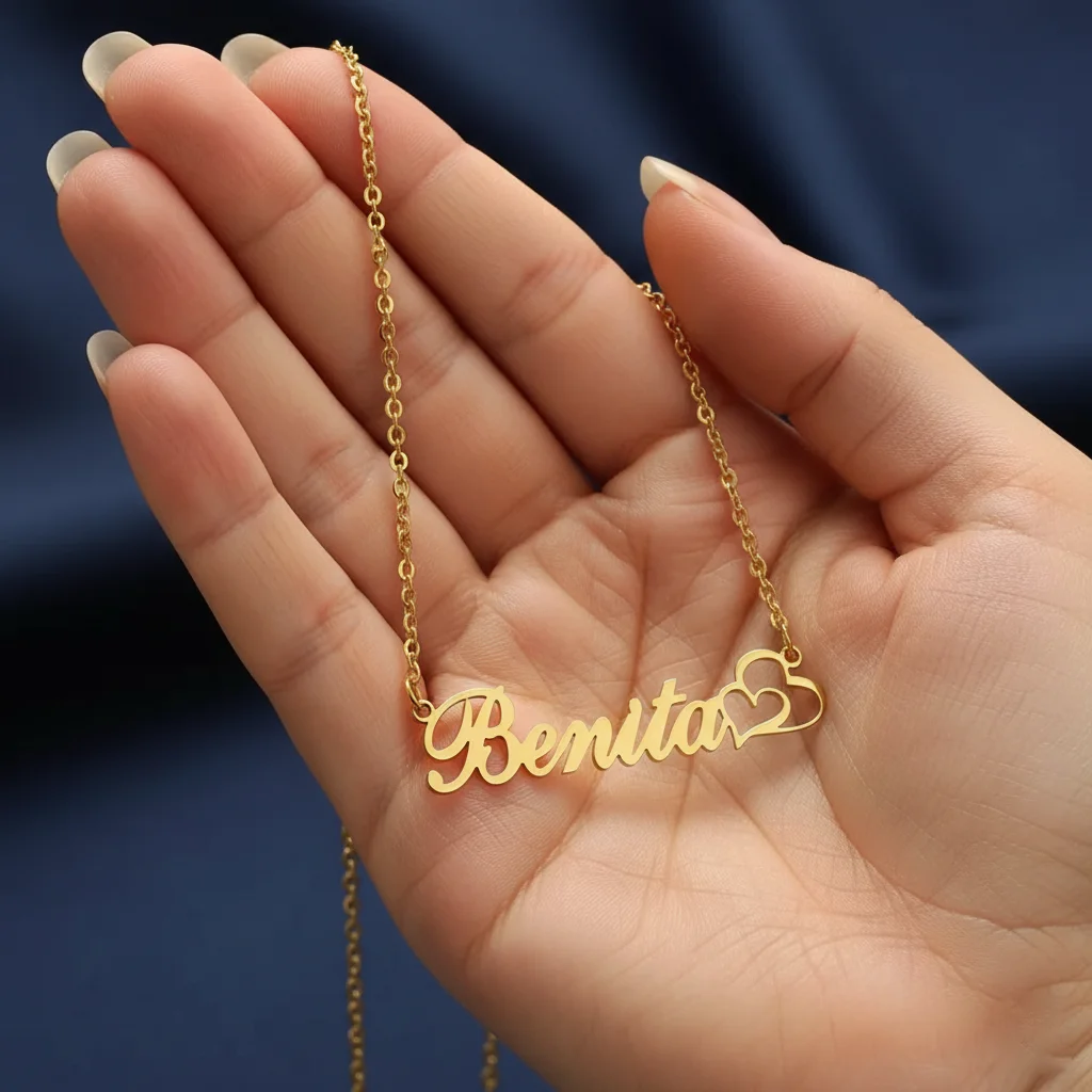 

Personalized Custom Name Necklace with Heart Stainless Steel Letters Pendant Necklace Choker Unique Girlfriend Women Jewelry Gif