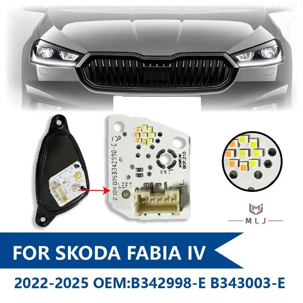Module de carte de circuit imprimé pour feux de jour à LED blancs (DRL) avec puce Angel Eye, référence OEM B342998-E B343003-E, pour VW Skoda Fabia IV 2022-2025