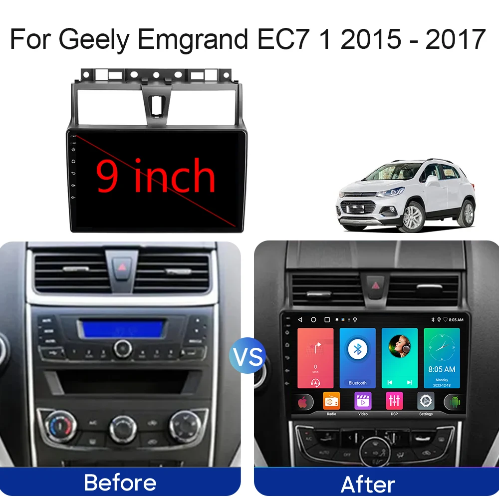 Car Android Radio Auto For Geely Emgrand EC7 1 2016 - 2018 Multimedia Player GPS Navigation 5G WIFI DSP Carplay BT No 2din DVD