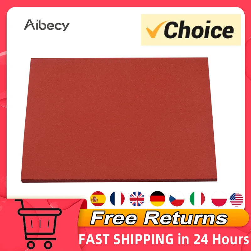 Aibecy 380*380*8mm Heat Pressing Mat Silicone Pad High Temperature Resistant Plate Compatible for Heat Press Machine Transfer