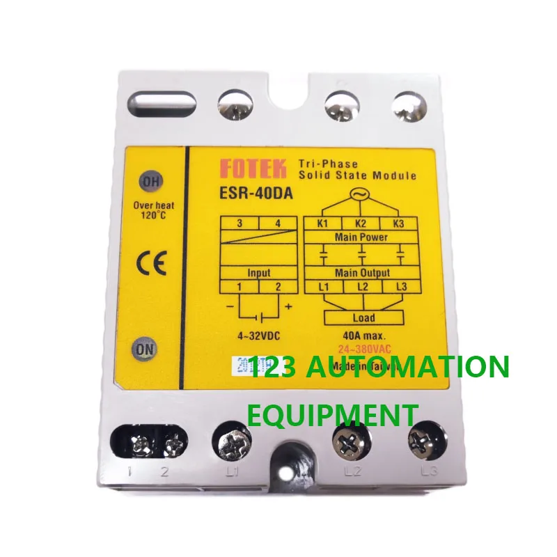 Authentic New FOTEK ESR-25DA 40DA 60DA 80DA 100DA 25DA-H 40DA-H 60DA-H 80DA-H 100DA-H Solid State Relay 3 Phase SSR Triac