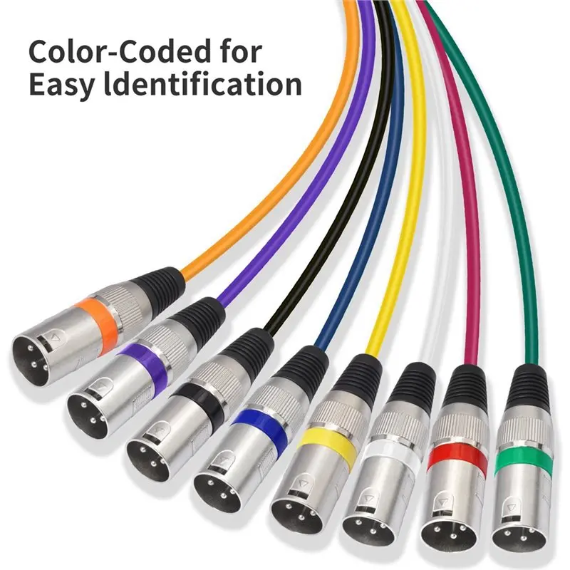 ABUO-8-Channel XLR Male-To-Female Audio Cable 3Pin XLR Male To Female Audio Cable For Broadcasting Recording 3Meter
