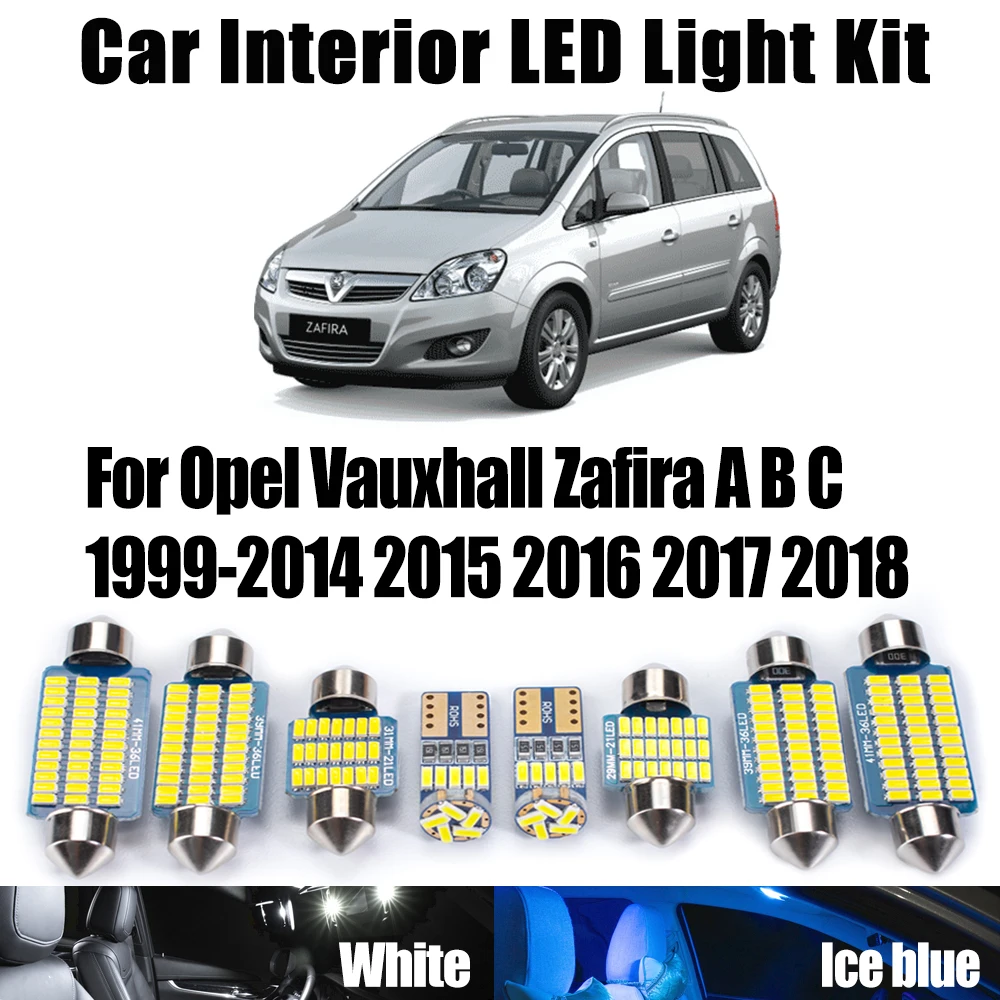 

For Opel Vauxhall Zafira A B C 1999- 2008 2010- 2014 2015 2016 2017 2018 Car Trunk Ceiling Bulbs Canbus LED Interior Light Kit