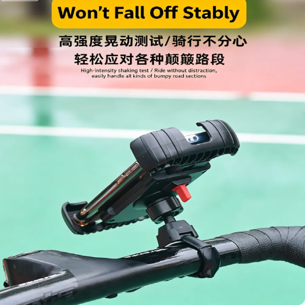 

Motorcycle Phone Mount, Universal Rearview Mirror Phone Holder, 360° Rotating Adjustable Phone Cradle for Scooters, Fits 4.7-7.2