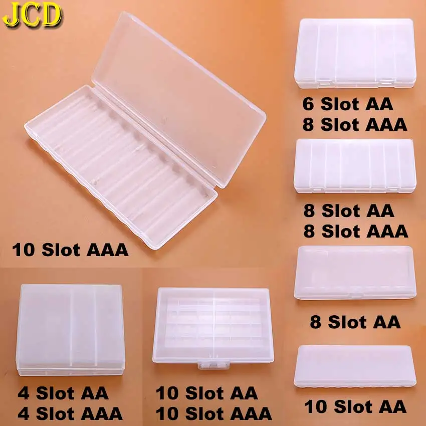 

JCD 1pcs 4 6 8 10 Slot Battery Case Hard Plastic Organizer Container Batteries Storage Box For AAA AA