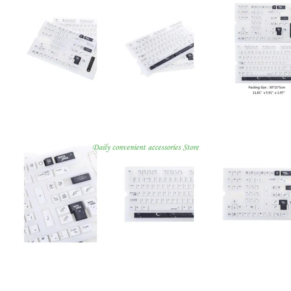 

97QB 134 для Cherry Profile Keycap PBT DYE-SUB Персонализированный комплект белых клавиш в стиле ретро