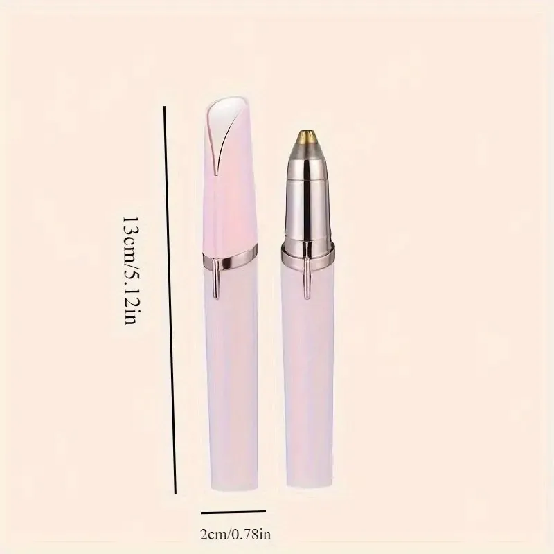 Aparador de sobrancelha elétrico recarregável USB - Caneta de remoção de pêlos de precisão automática, removedor de pêlos faciais indolor com St inoxidável