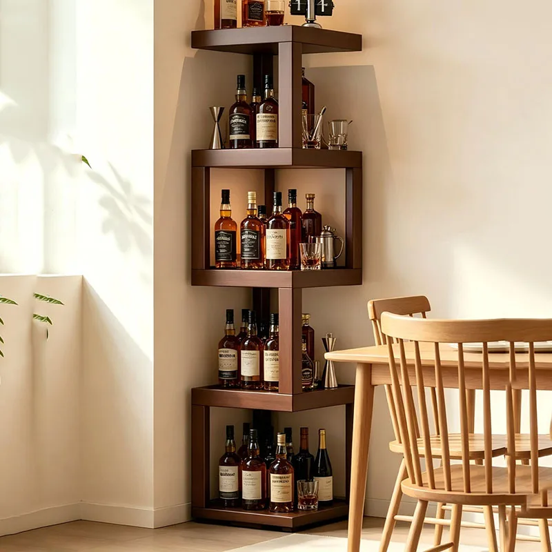 Modern Wood Wine Cabinet Mobile Restaurant Storage Display Luxury Shop Bar Cabinet Designer Vitrina Chinese Style Furniture