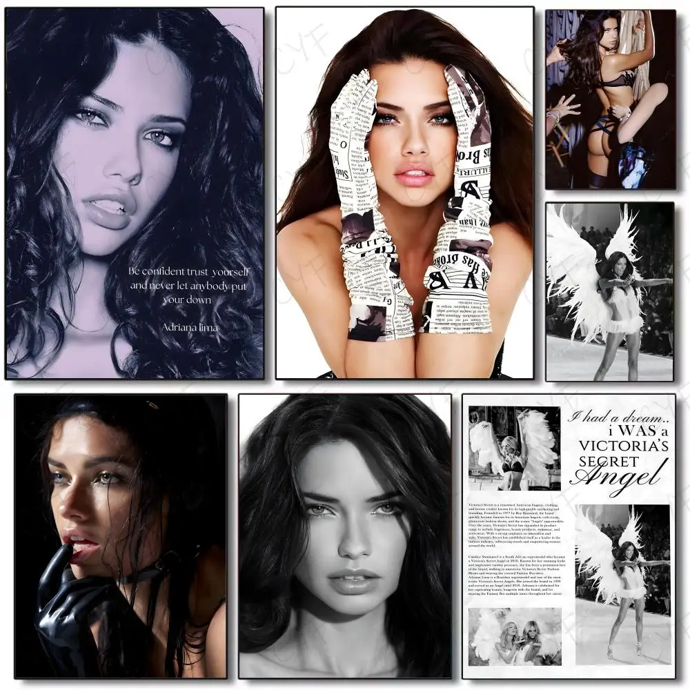Supermofrls Adriana Lima Poster Poster Painting Wall Art Mural for Living Room Home Decor and Gifts