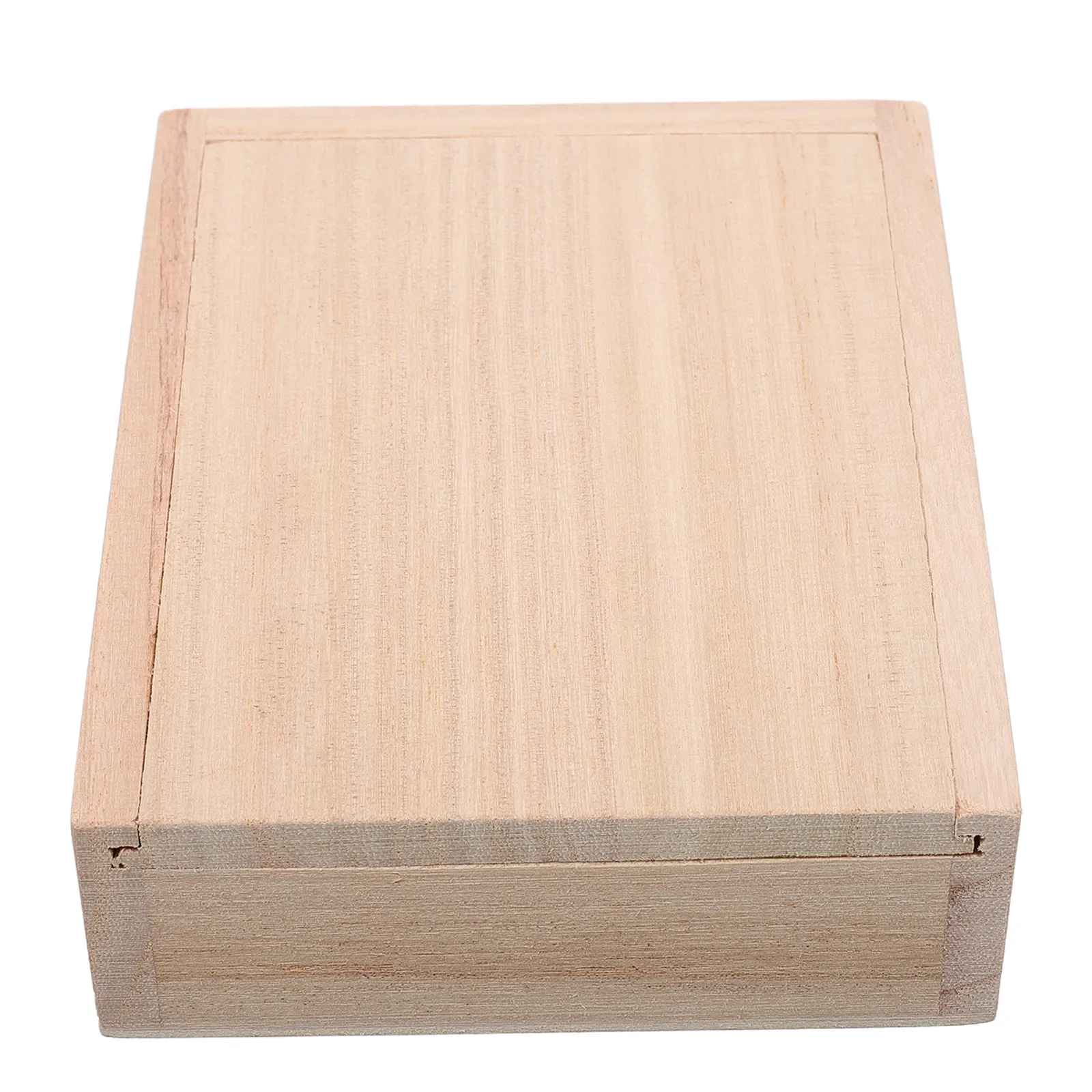 Unfinished Wood Bait Box 9.5x7.5x2 Cm Wooden Sliding Lid Live Worm Keeper Breathable Portable Fishing Bait Storage Box for Trout