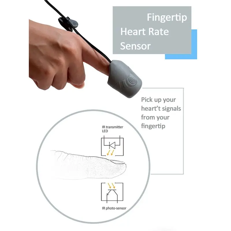 3X Cardio Fitness Silicone Finger Clip Fingertip Heart Rate Sensor For HRV Heart Rate Variability Monitor