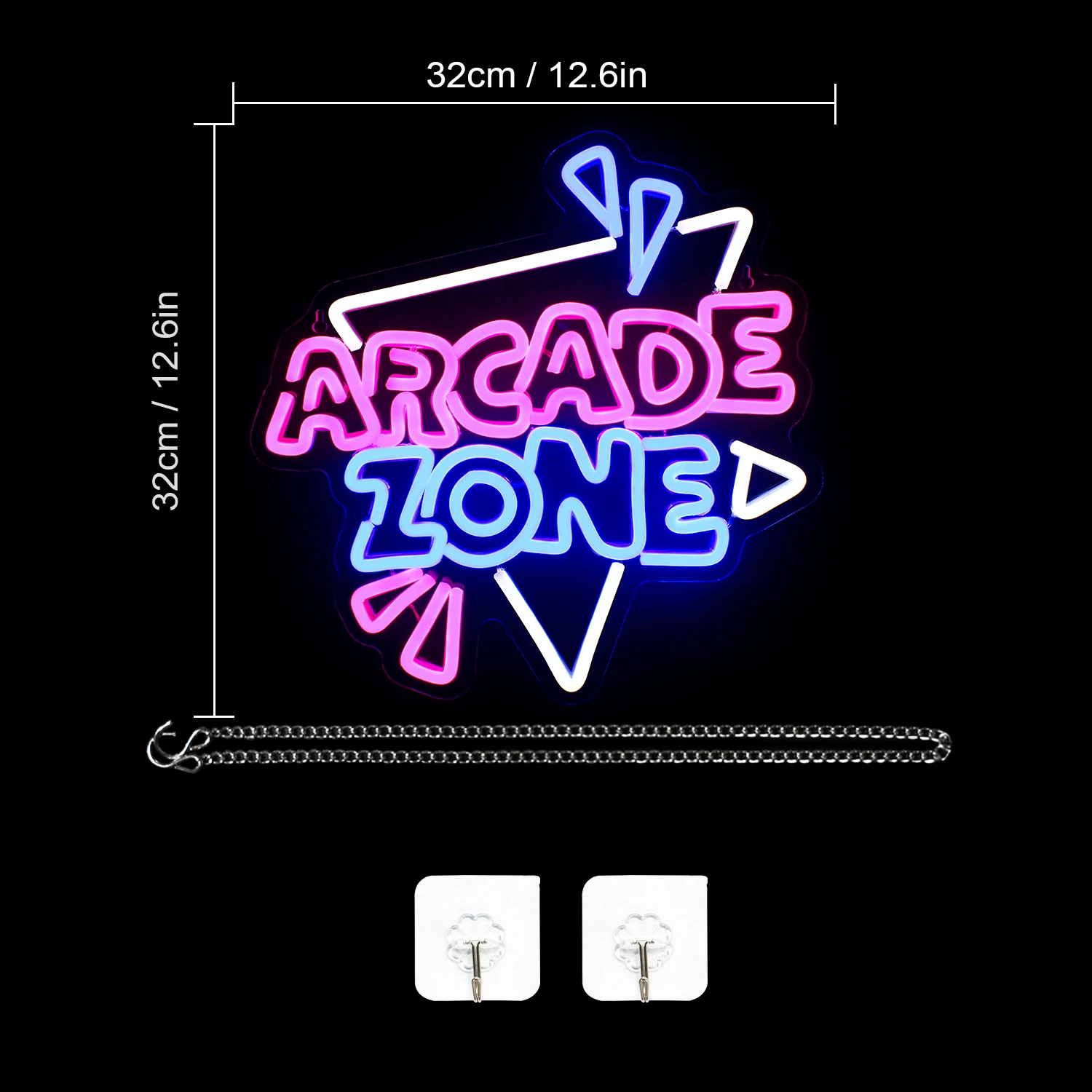 Arcade Zone Neon Led Teken Retro Game Room Decoratie Thuis Slaapkamer Bar Party Gaming Club Art Wall Light Up Borden Cadeau voor Gamer