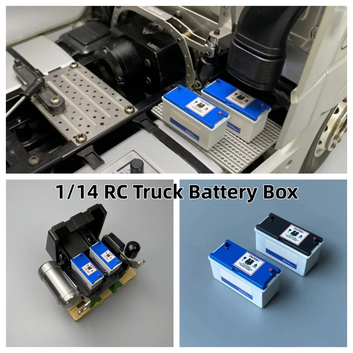 Simulation Upgrade Battery Box For 1/14 Tamiya RC 770S Scania Man Benz Volvo Tractor Truck Trailer Tipper DIY Parts