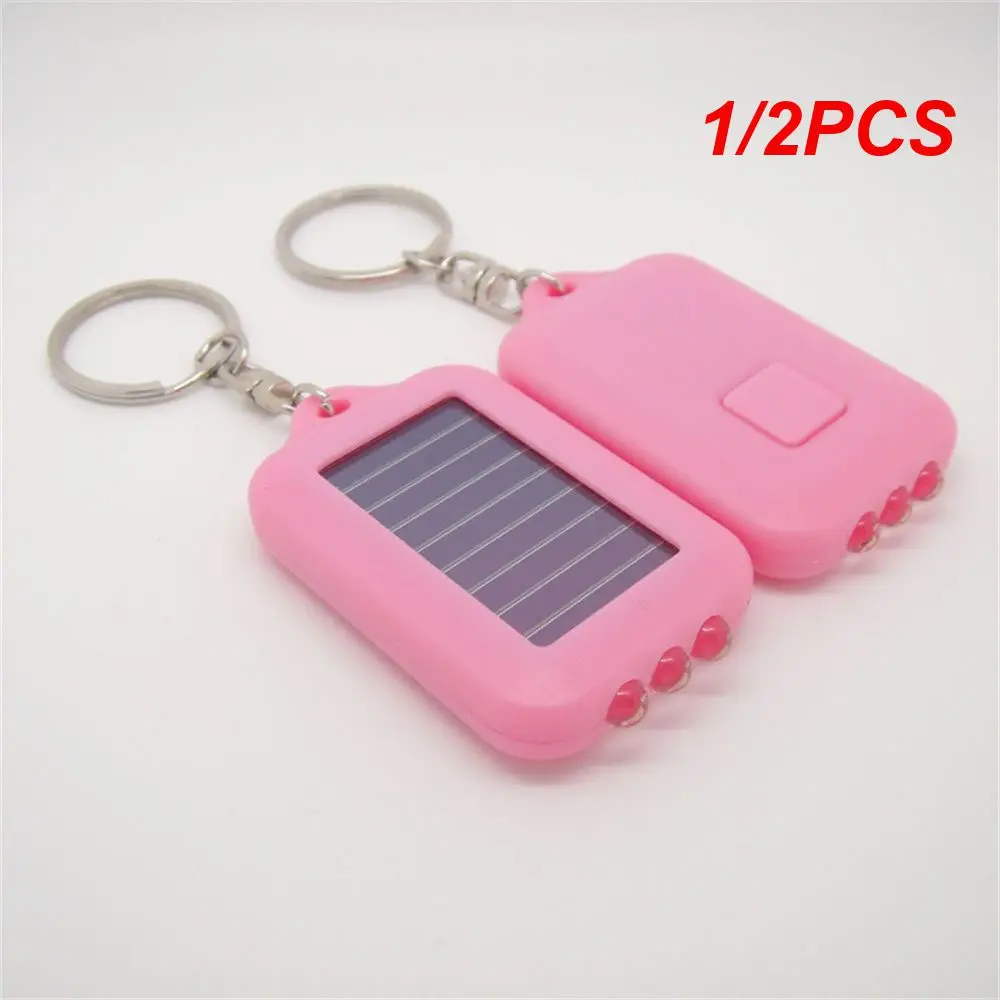 1/2PCS Solar Solar Power Portable Survival Tools Outdoor Tools Led Bright Flashlight Flashlight Led Flashlight Key Chain