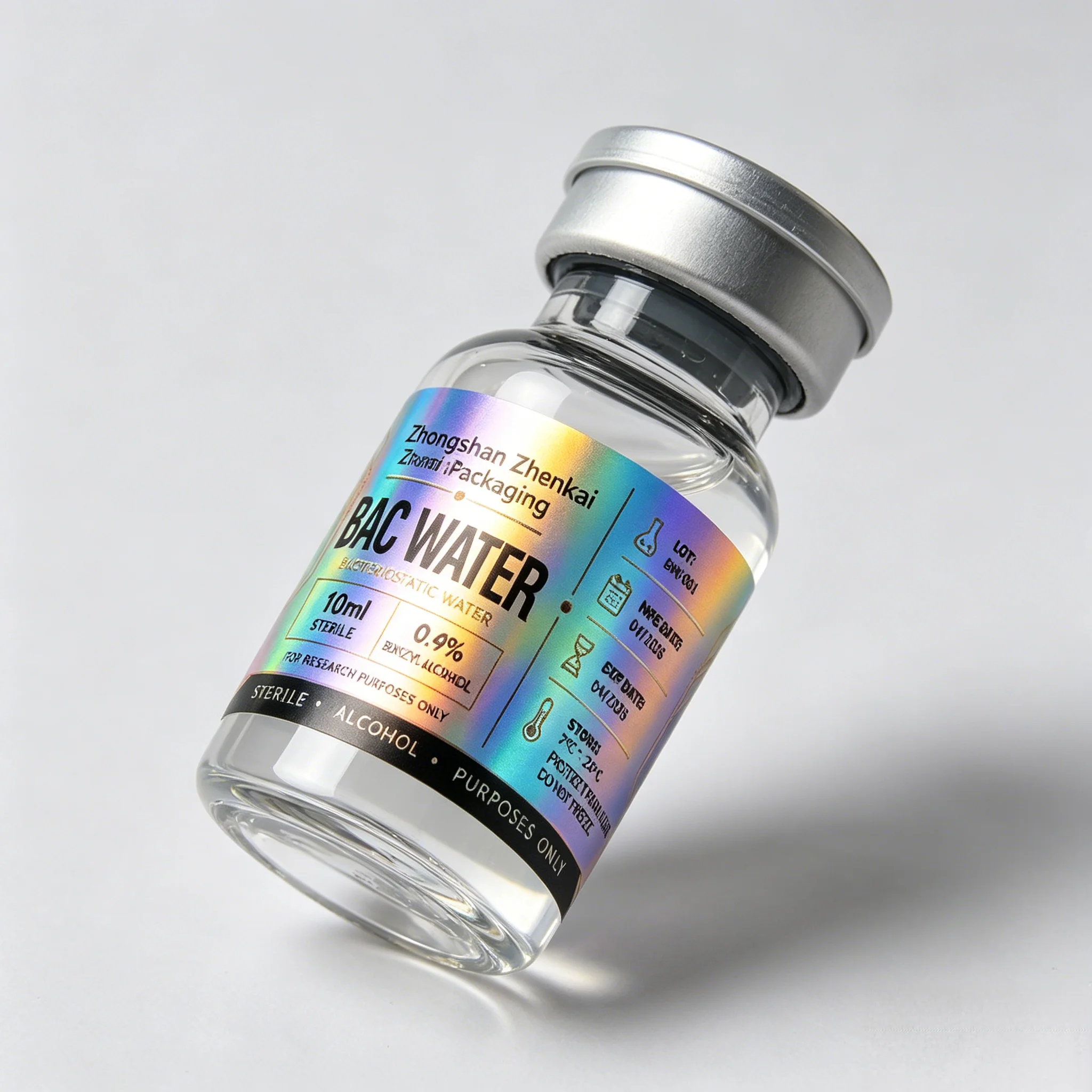 Premium Custom Hologram Laser Stickers & Bottle Labels for 3ml 5ml 10ml Peptide Containers