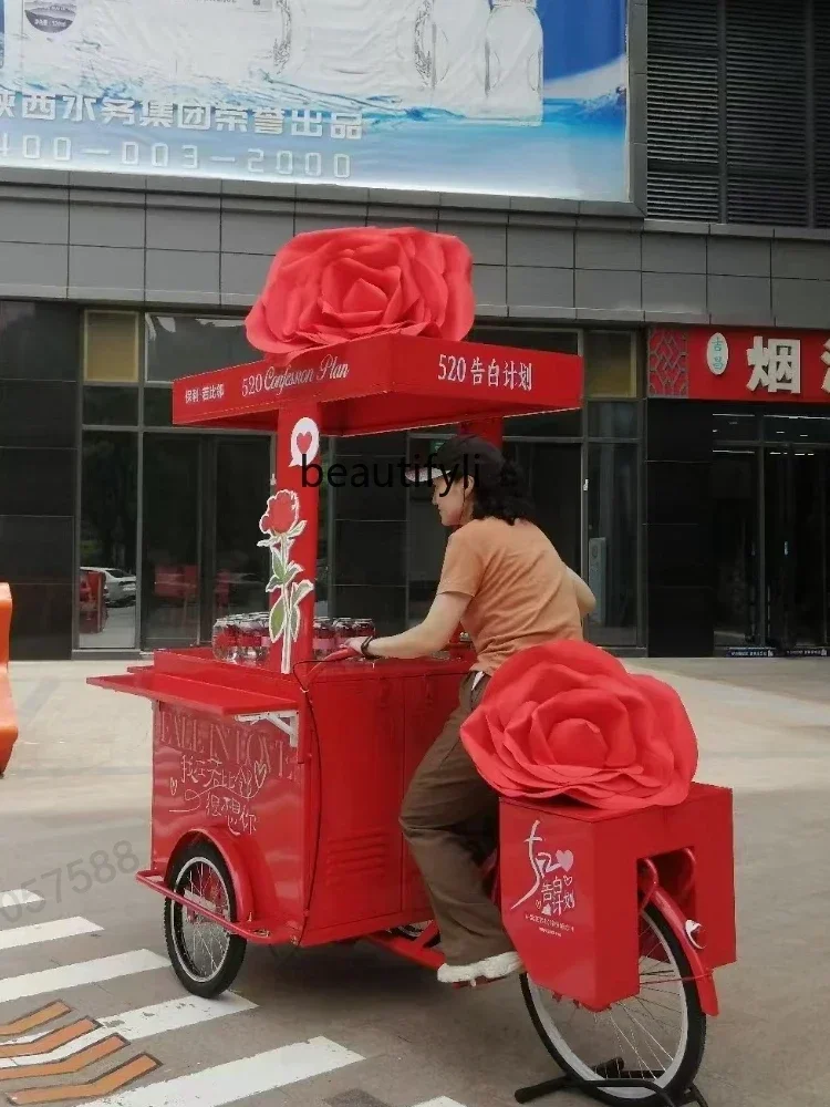 D178  Multifunctional food snacks stall sales milk tea dessert shop beach bed and breakfast dining car