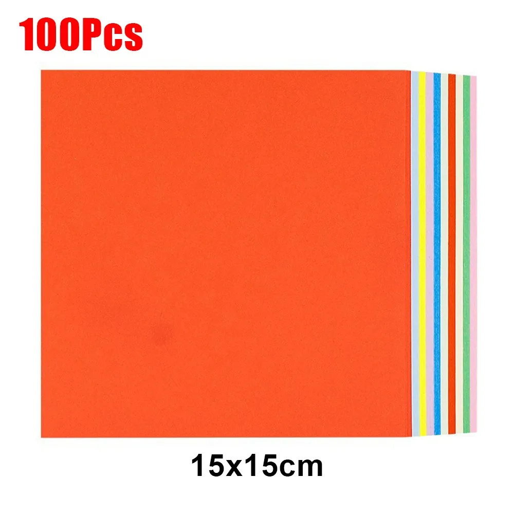 100Pcs Double Side Square Origami Paper 20 Colors Colorful Folding Paper Solid Color DIY Handmade Scrapbooking Craft Decor