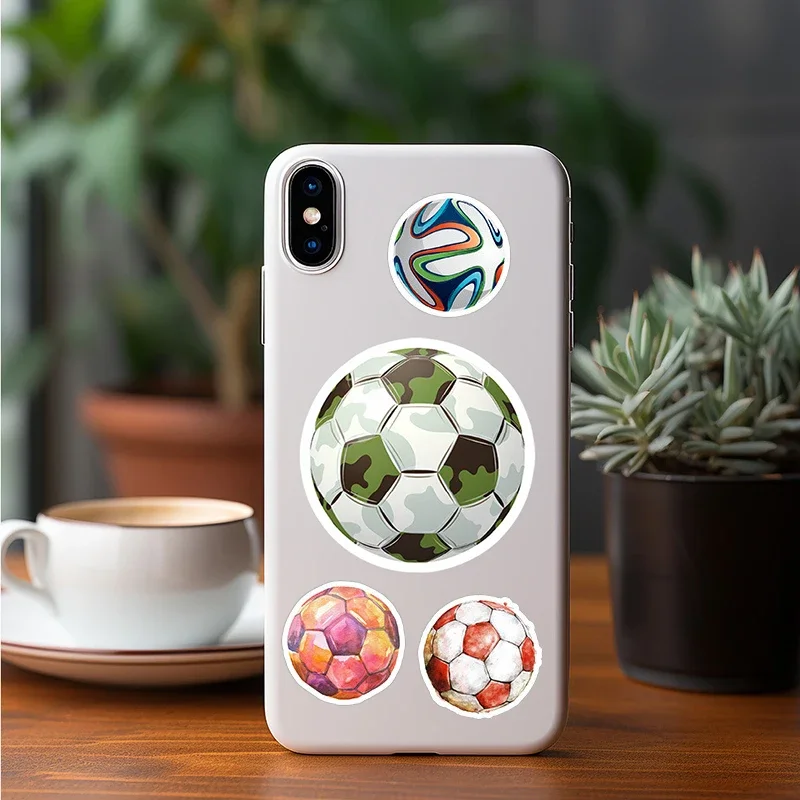 50PCS Soccer Stickers Motivational Vinyl Waterproof Decals for Water Bottles Luggage Laptop Scrapbooking Bumper Sport Stickers