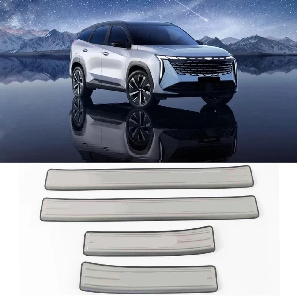 Car Stainless Steel Door Sill Threshold Pedal Cover Trim For Geely Atlas Scuff Plate Guards Accessories 2023 2024