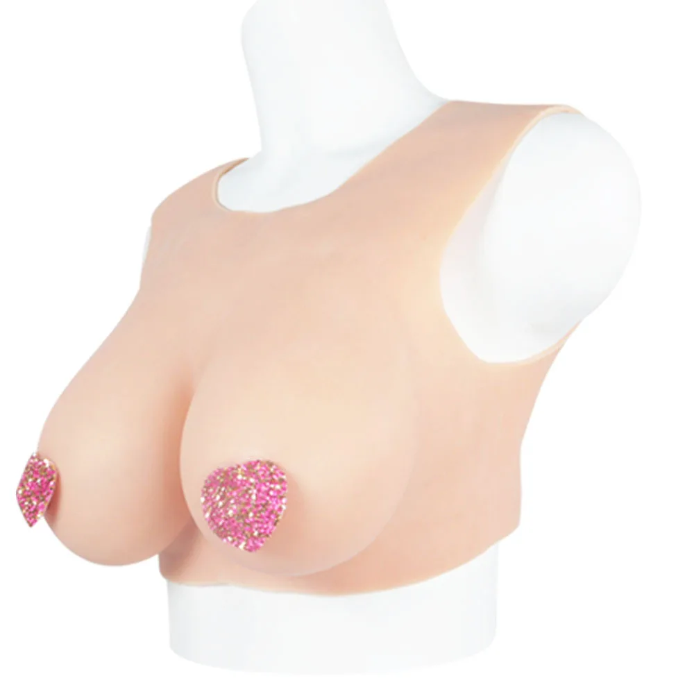 YONGXI Silk Floss/Silicone Breathable Back Hollowing Breast Fake Artificial Boobs for a Mastectomy or Transgender Crossdresser