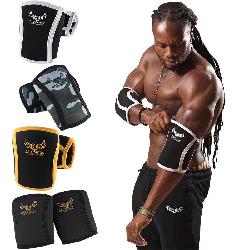 1 Pair Weightlifting Elbow Sleeves 7mm Elbow Brace For Support & Compression for Powerlifting Weight Lifting Bench & Tendonitis