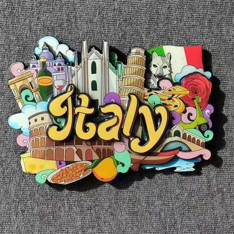 Vintage Wooden Magnetic Fridge Magnets World Tourism Souvenir Italy India Netherlands America Mexico Refrigerator Stickers Gifts