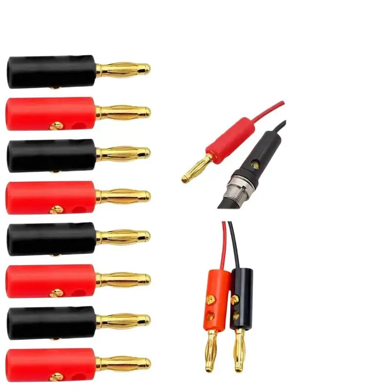 4MM Banana Plug Socket Terminal Set 10Pcs High Conductivity Connectors for Electric Guitar Audio Cable Assembly Use