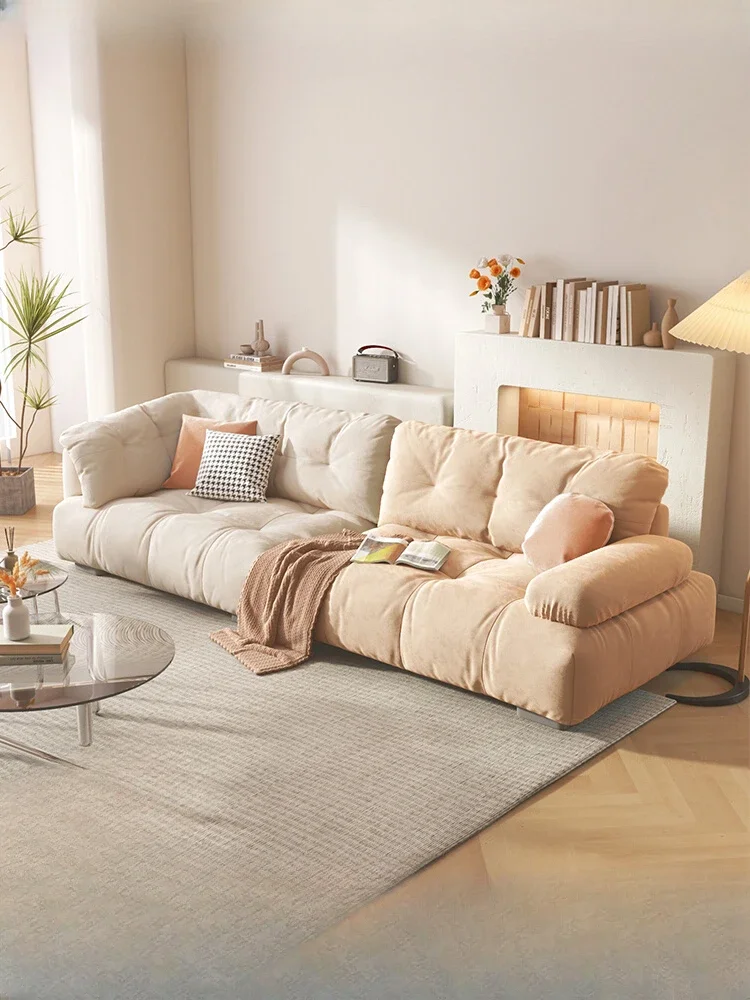 Cream Style Technology Cloth Sofa Living Room Simple Fabric Small Apartment Piano Keys Cloud Sofa