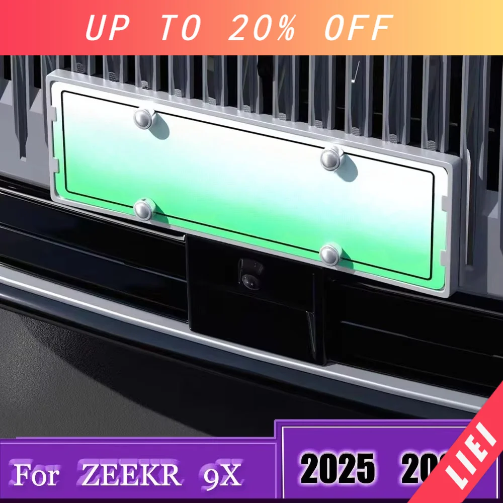 LIEI For ZEEKR 9X 2025 2026 Full Edge License Plate Frame Original Color New Traffic Regulation Compliant EV Green Plate Holder