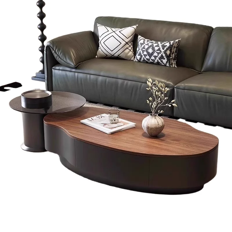 

New medieval style living room home high-end coffee table table retro wabi-sabi style