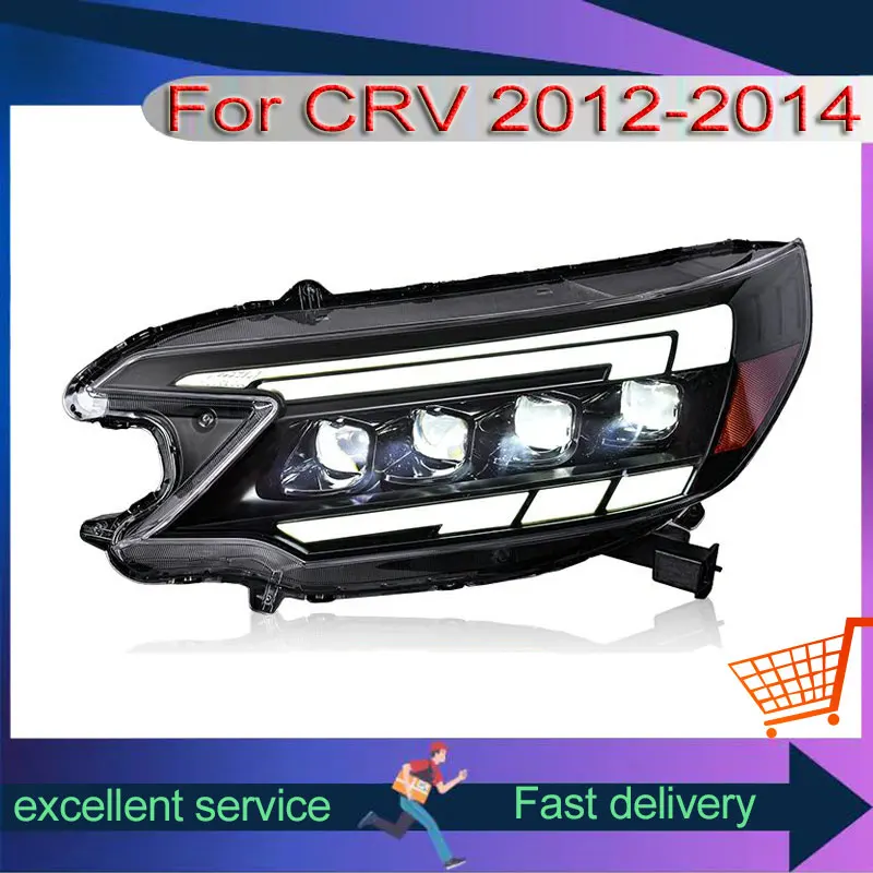 

Фары для Honda CRV 2012-2014 годов, автомобильная сборка, модернизированное обновление со светодиодной подсветкой DRL, потоковые указатели поворота, линзы, передние лампы