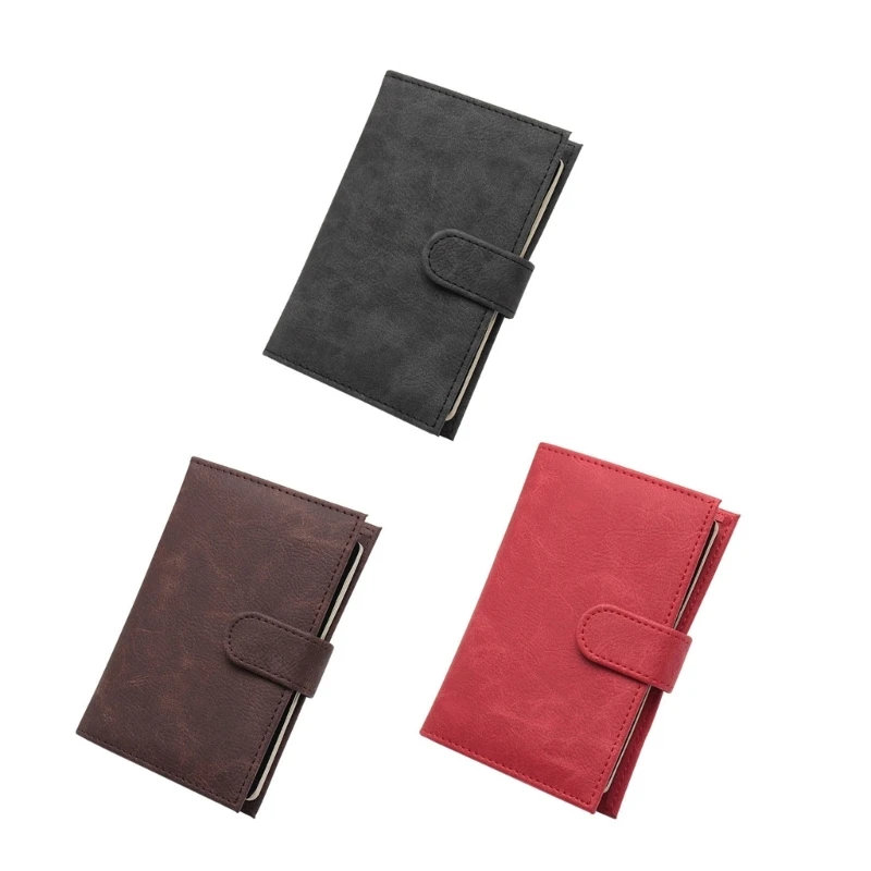 Practical PU Leather Cover Credit Card Case Lightweight Travel Wallet Document Holder