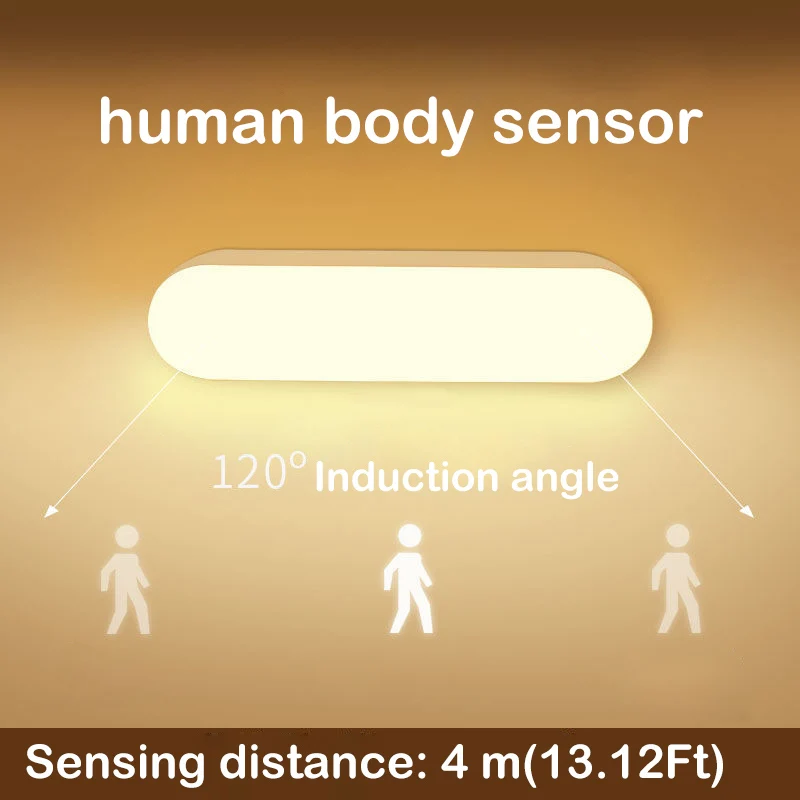 Sensor de movimento luz do armário sem fio led luzes da noite usb recarregável lâmpada da escada para o quarto armário cozinha guarda-roupa