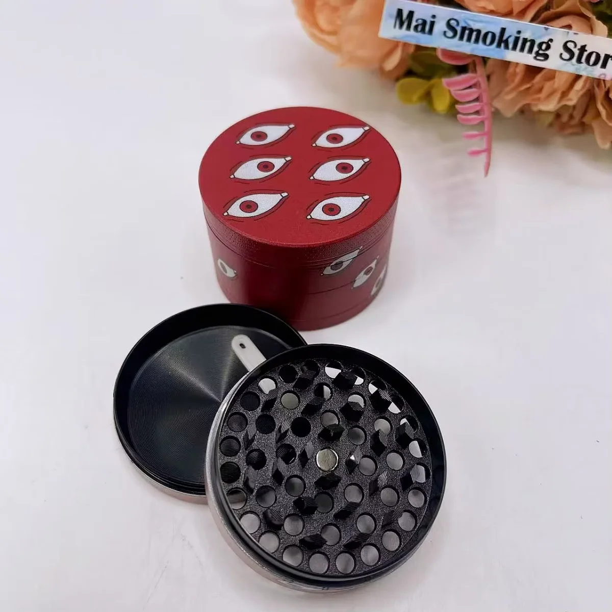 Moedor de Ervas Gojo de 2 Polegadas, Moedor Manual de Metal de 4 Camadas para Especiarias, Pimenta, Sal, Ferramenta de Fumar Jujutsu Kaisen