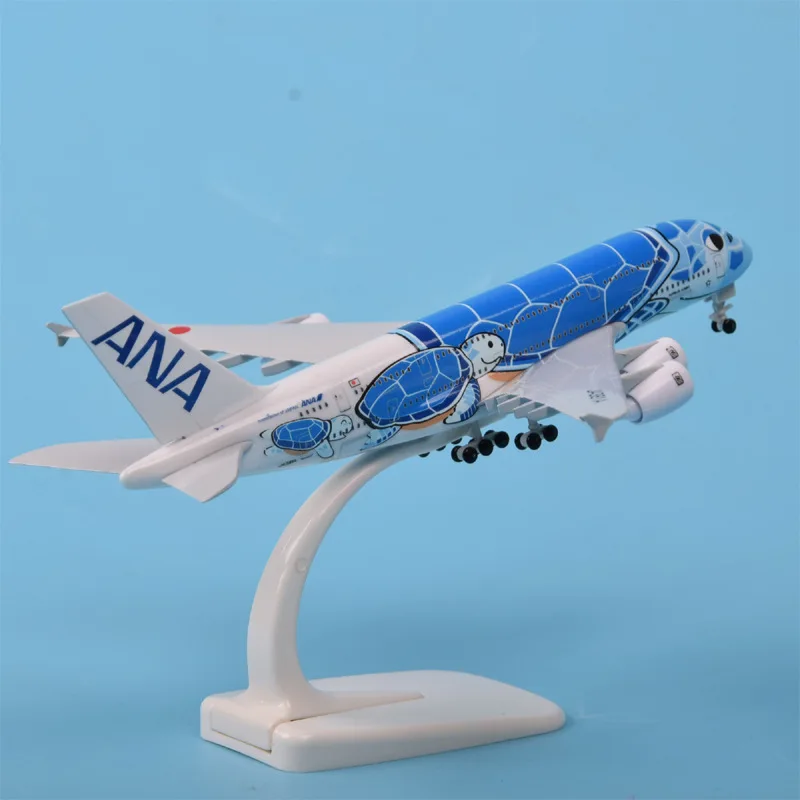 

18cm ANA Flying Sea Turtle A380 A Simulation Assembled Alloy Passenger Aircraft Model Aircraft Civil Aviation Gift Collection