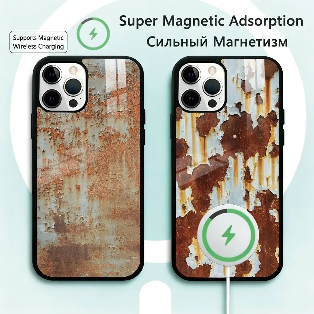 Retro Industrial Style Phone Case For iPhone17,16,15,14,13,12,11 Plus,Pro Magnetic Supports Magnetic Wireless Charging