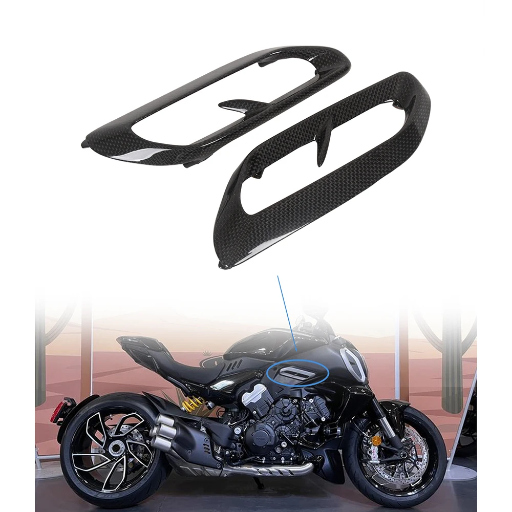 

100% Carbon Fiber Motorcycle Side Panels Matte/Gloss Plain Weave Modification Fairings Accessories For Ducati Diavel V4 2023