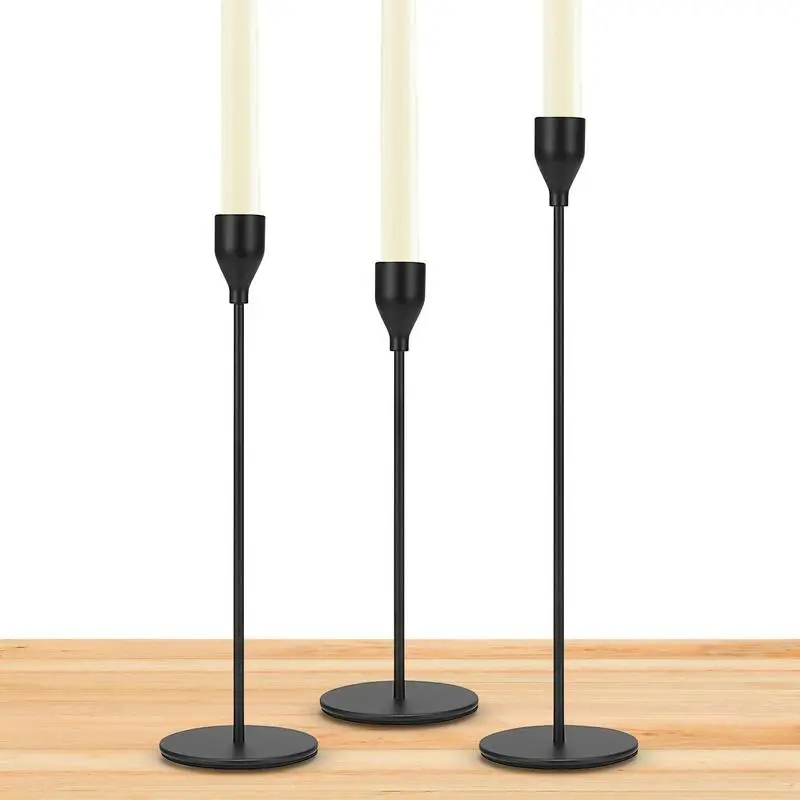 Candle Stick Candle Holder 3 PCS Taper Candle Holder Set Modern Candle Base Holder For Wedding Birthday Banquet Party Bar Decor