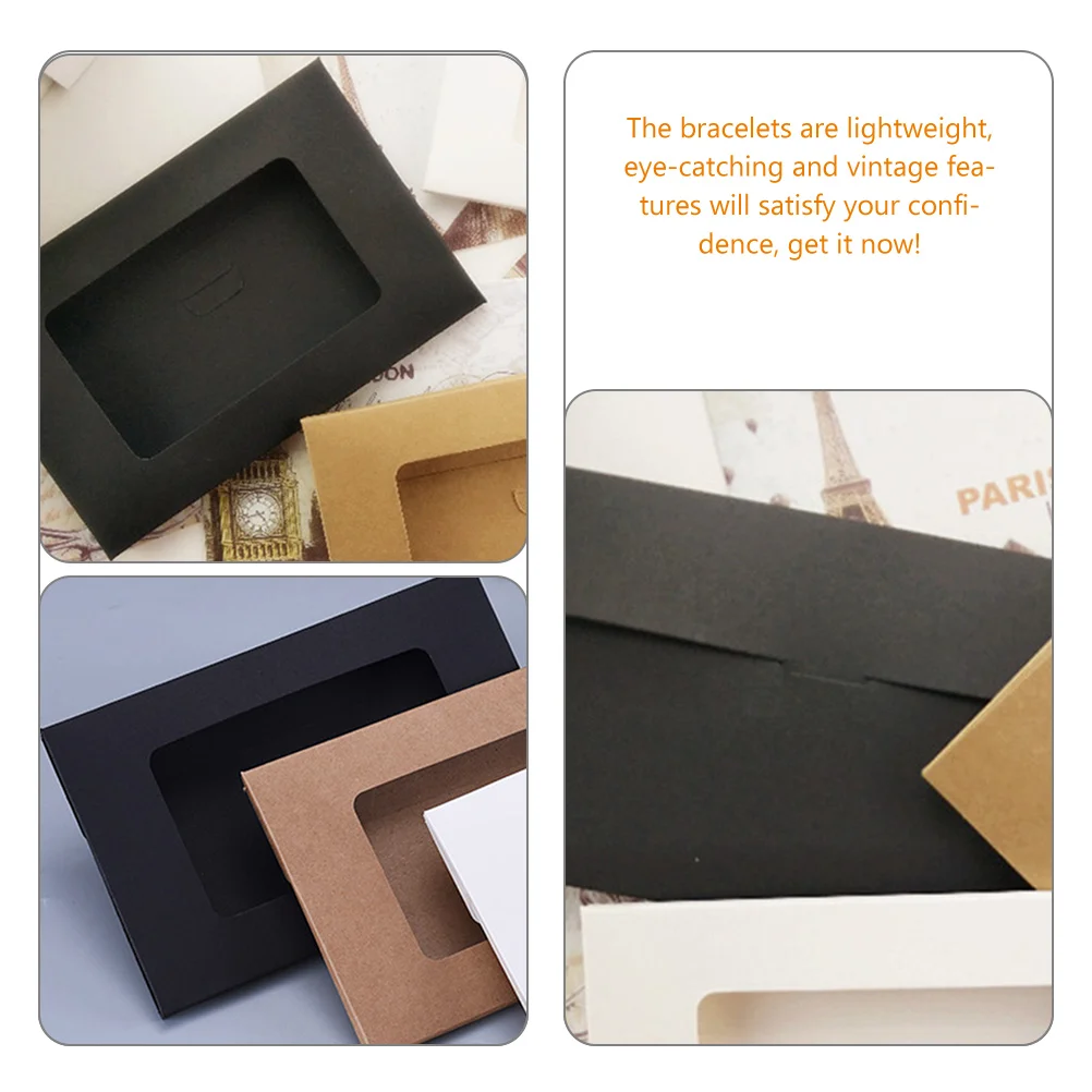 

Black Kraft Envelope Box Paper Storage Container Window for Letters Invoices Catalogs Postcards Mailing Packaging Box