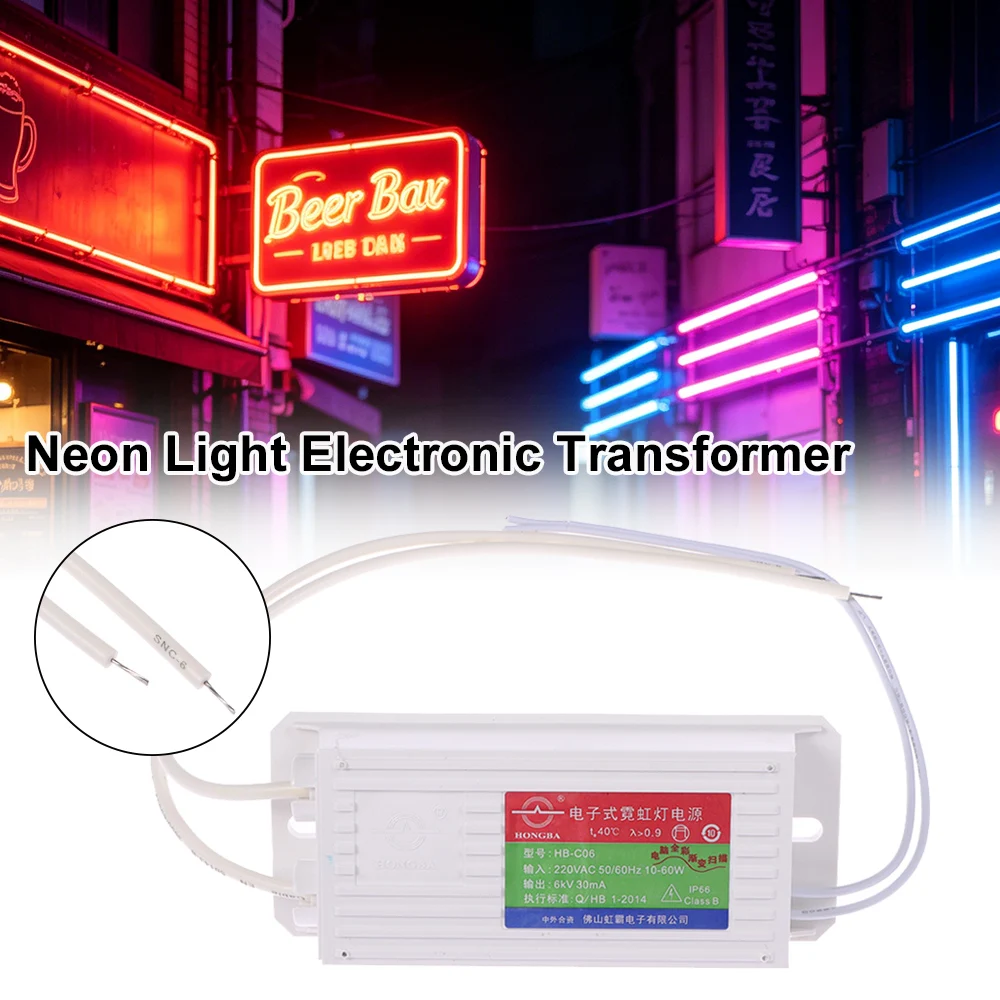 6KV 30mA Neon Electronic Transformer 220V Input Load 2-6m Neon Sign Power Supply Waterproof High Frequency